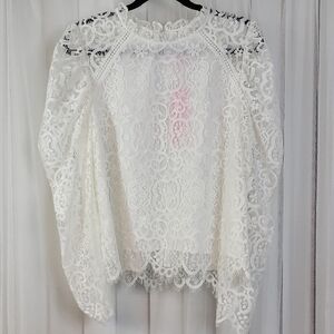 Lilly Pulitzer Averi Top White Lace Blouse. Size L